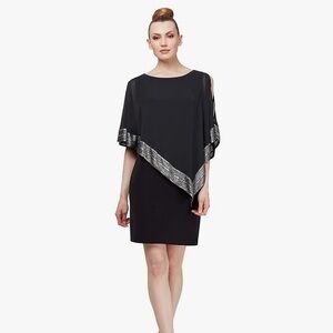 SL Fashions Foil Trim Popover Midi‎ Dress size 16